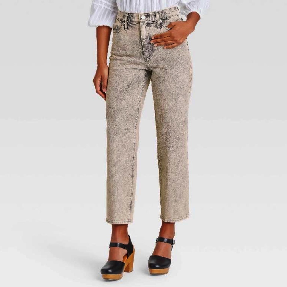 PacSun gray acid wash high rise straight leg jeans size 25